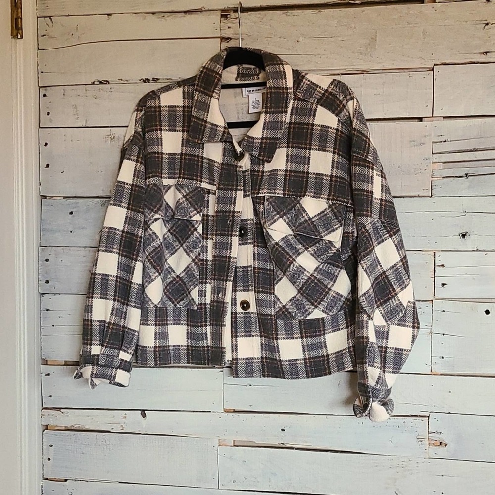 For The Republic Cozy Plaid Shacket